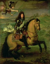 Rytterportrett av Ludvig XIV (1638-1715), kronet av Seieren, ca. 1692
